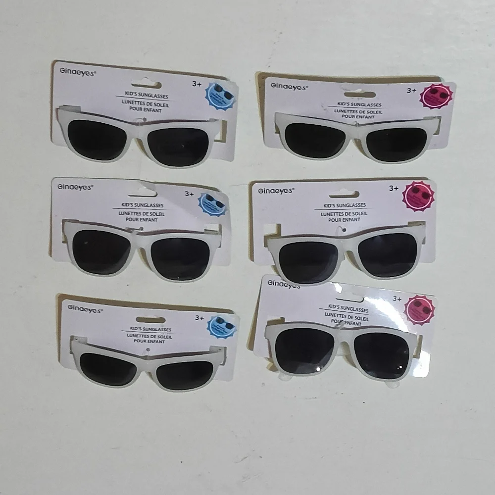 6 pair Kids Sunglasses Frames change in sunlight purple and blue